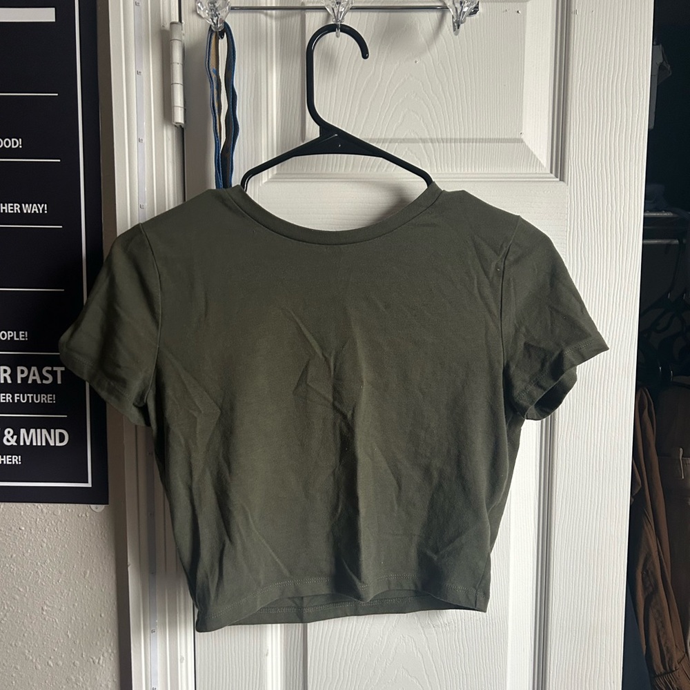 Green crop top